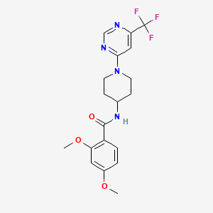 molecular formula C19H21F3N4O3 B2643853 2,4-dimethoxy-N-{1-[6-(trifluoromethyl)pyrimidin-4-yl]piperidin-4-yl}benzamide CAS No. 1775545-74-8