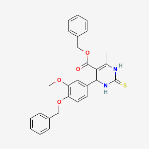 molecular formula C27H26N2O4S B2643863 Benzyl 4-(4-(benzyloxy)-3-methoxyphenyl)-6-methyl-2-thioxo-1,2,3,4-tetrahydropyrimidine-5-carboxylate CAS No. 500148-84-5