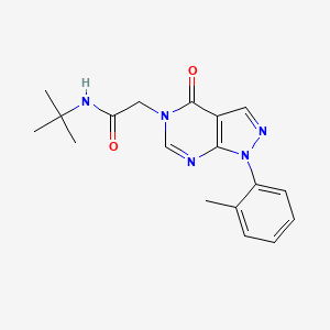 molecular formula C18H21N5O2 B2643875 N-tert-butyl-2-[1-(2-methylphenyl)-4-oxo-1H,4H,5H-pyrazolo[3,4-d]pyrimidin-5-yl]acetamide CAS No. 895013-86-2