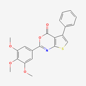molecular formula C21H17NO5S B2643883 5-phenyl-2-(3,4,5-trimethoxyphenyl)-4H-thieno[2,3-d][1,3]oxazin-4-one CAS No. 380644-65-5