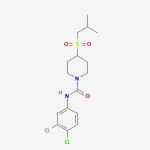 molecular formula C16H22Cl2N2O3S B2643884 N-(3,4-dichlorophenyl)-4-(isobutylsulfonyl)piperidine-1-carboxamide CAS No. 1797980-96-1