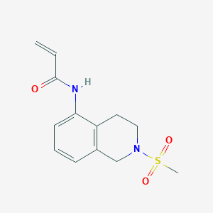 molecular formula C13H16N2O3S B2643895 N-(2-Methylsulfonyl-3,4-dihydro-1H-isoquinolin-5-yl)prop-2-enamide CAS No. 2189045-26-7
