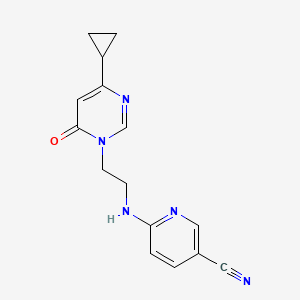 6-[2-(4-Cyclopropyl-6-oxopyrimidin-1-yl)ethylamino]pyridine-3-carbonitrile