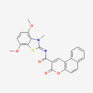 N-(4,7-dimethoxy-3-methyl-1,3-benzothiazol-2-ylidene)-3-oxobenzo[f]chromene-2-carboxamide