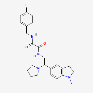 N1-(4-fluorobenzyl)-N2-(2-(1-methylindolin-5-yl)-2-(pyrrolidin-1-yl)ethyl)oxalamide