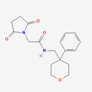 2-(2,5-dioxopyrrolidin-1-yl)-N-((4-phenyltetrahydro-2H-pyran-4-yl)methyl)acetamide