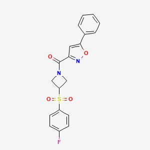(3-((4-Fluorophenyl)sulfonyl)azetidin-1-yl)(5-phenylisoxazol-3-yl)methanone