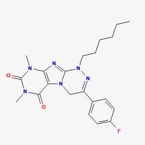 3-(4-fluorophenyl)-1-hexyl-7,9-dimethyl-7,9-dihydro-[1,2,4]triazino[3,4-f]purine-6,8(1H,4H)-dione