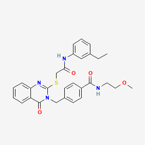 4-((2-((2-((3-ethylphenyl)amino)-2-oxoethyl)thio)-4-oxoquinazolin-3(4H)-yl)methyl)-N-(2-methoxyethyl)benzamide