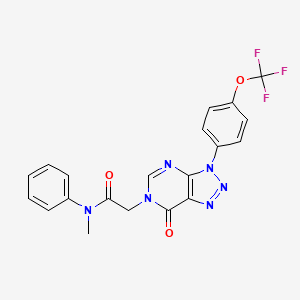 molecular formula C20H15F3N6O3 B2643956 N-methyl-2-(7-oxo-3-(4-(trifluoromethoxy)phenyl)-3H-[1,2,3]triazolo[4,5-d]pyrimidin-6(7H)-yl)-N-phenylacetamide CAS No. 893924-48-6