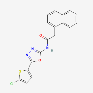molecular formula C18H12ClN3O2S B2643968 N-[5-(5-chlorothiophen-2-yl)-1,3,4-oxadiazol-2-yl]-2-(naphthalen-1-yl)acetamide CAS No. 865543-72-2