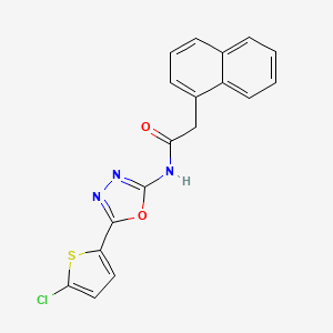 N-[5-(5-chlorothiophen-2-yl)-1,3,4-oxadiazol-2-yl]-2-naphthalen-1-ylacetamide