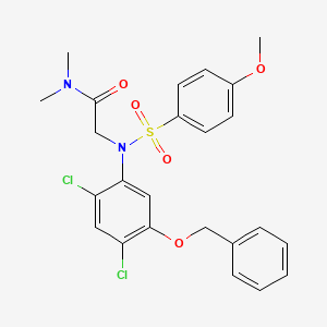 2-{5-(benzyloxy)-2,4-dichloro[(4-methoxyphenyl)sulfonyl]anilino}-N,N-dimethylacetamide