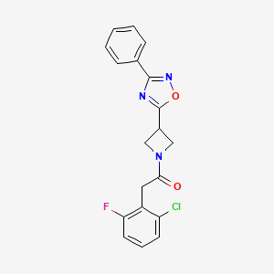 2-(2-Chloro-6-fluorophenyl)-1-(3-(3-phenyl-1,2,4-oxadiazol-5-yl)azetidin-1-yl)ethanone