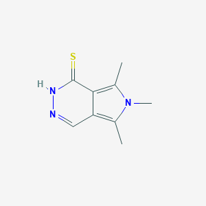 molecular formula C9H11N3S B2643985 5,6,7-trimethyl-6H-pyrrolo[3,4-d]pyridazine-1-thiol CAS No. 929973-63-7