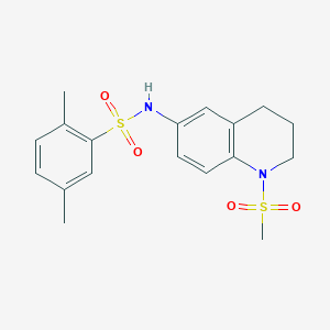 molecular formula C18H22N2O4S2 B2643989 N-(1-methanesulfonyl-1,2,3,4-tetrahydroquinolin-6-yl)-2,5-dimethylbenzene-1-sulfonamide CAS No. 899751-96-3