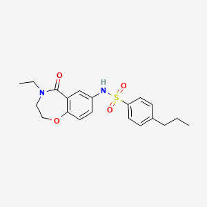 N-(4-ethyl-5-oxo-2,3,4,5-tetrahydrobenzo[f][1,4]oxazepin-7-yl)-4-propylbenzenesulfonamide