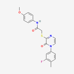 2-[4-(3-fluoro-4-methylphenyl)-3-oxopyrazin-2-yl]sulfanyl-N-(4-methoxyphenyl)acetamide