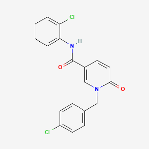 molecular formula C19H14Cl2N2O2 B2644011 N-(2-chlorophenyl)-1-[(4-chlorophenyl)methyl]-6-oxo-1,6-dihydropyridine-3-carboxamide CAS No. 941953-94-2