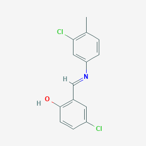 4-chloro-2-{(E)-[(3-chloro-4-methylphenyl)imino]methyl}phenol