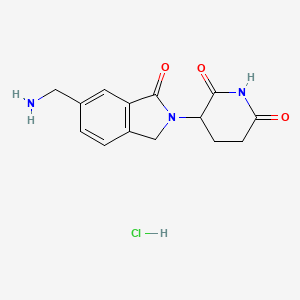molecular formula C14H15N3O3 B2644036 3-(6-(Aminomethyl)-1-oxoisoindolin-2-yl)piperidine-2,6-dione hydrochloride CAS No. 2248702-12-5