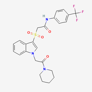 2-((1-(2-oxo-2-(piperidin-1-yl)ethyl)-1H-indol-3-yl)sulfonyl)-N-(4-(trifluoromethyl)phenyl)acetamide