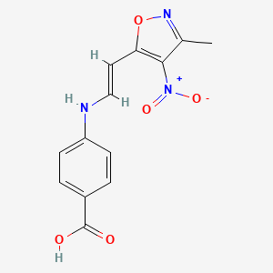 4-{[(E)-2-(3-methyl-4-nitro-1,2-oxazol-5-yl)ethenyl]amino}benzoic acid