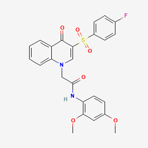 molecular formula C25H21FN2O6S B2644051 N-(2,4-dimethoxyphenyl)-2-[3-(4-fluorobenzenesulfonyl)-4-oxo-1,4-dihydroquinolin-1-yl]acetamide CAS No. 866729-63-7