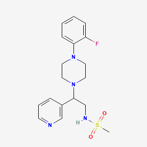 molecular formula C18H23FN4O2S B2644058 N-[2-[4-(2-fluorophenyl)piperazin-1-yl]-2-pyridin-3-ylethyl]methanesulfonamide CAS No. 863586-77-0