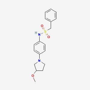 molecular formula C18H22N2O3S B2644060 N-[4-(3-Methoxypyrrolidin-1-YL)phenyl]-1-phenylmethanesulfonamide CAS No. 1797278-44-4