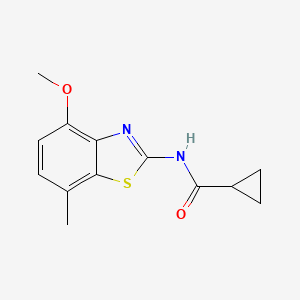 molecular formula C13H14N2O2S B2644092 N-(4-methoxy-7-methyl-1,3-benzothiazol-2-yl)cyclopropanecarboxamide CAS No. 868230-70-0