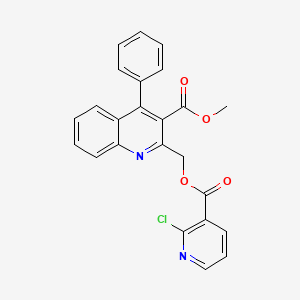 molecular formula C24H17ClN2O4 B2644101 Methyl 2-[(2-chloropyridine-3-carbonyl)oxymethyl]-4-phenylquinoline-3-carboxylate CAS No. 1197597-46-8