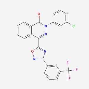 molecular formula C23H12ClF3N4O2 B2644118 2-(3-chlorophenyl)-4-{3-[3-(trifluoromethyl)phenyl]-1,2,4-oxadiazol-5-yl}phthalazin-1(2H)-one CAS No. 1291862-63-9
