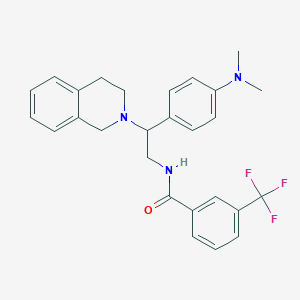 molecular formula C27H28F3N3O B2644132 N-{2-[4-(dimethylamino)phenyl]-2-(1,2,3,4-tetrahydroisoquinolin-2-yl)ethyl}-3-(trifluoromethyl)benzamide CAS No. 946287-33-8