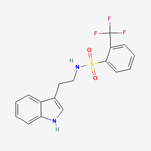 molecular formula C17H15F3N2O2S B2644153 N-[2-(1H-indol-3-yl)ethyl]-2-(trifluoromethyl)benzenesulfonamide CAS No. 880139-11-7