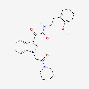 molecular formula C26H29N3O4 B2644200 N-(2-methoxyphenethyl)-2-oxo-2-(1-(2-oxo-2-(piperidin-1-yl)ethyl)-1H-indol-3-yl)acetamide CAS No. 872861-38-6
