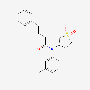 molecular formula C22H25NO3S B2644204 N-(3,4-dimethylphenyl)-N-(1,1-dioxido-2,3-dihydrothiophen-3-yl)-4-phenylbutanamide CAS No. 863021-46-9