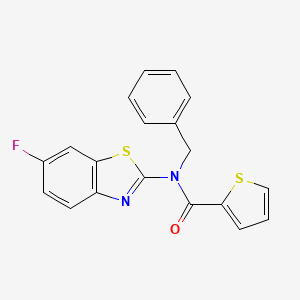 molecular formula C19H13FN2OS2 B2644210 N-benzyl-N-(6-fluoro-1,3-benzothiazol-2-yl)thiophene-2-carboxamide CAS No. 941967-49-3