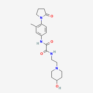 N1-(2-(4-hydroxypiperidin-1-yl)ethyl)-N2-(3-methyl-4-(2-oxopyrrolidin-1-yl)phenyl)oxalamide