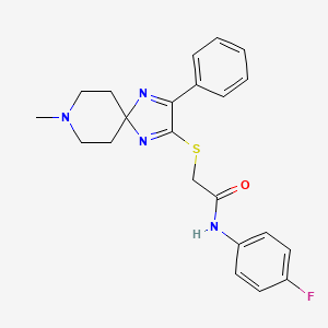 N-(4-fluorophenyl)-2-((8-methyl-3-phenyl-1,4,8-triazaspiro[4.5]deca-1,3-dien-2-yl)thio)acetamide