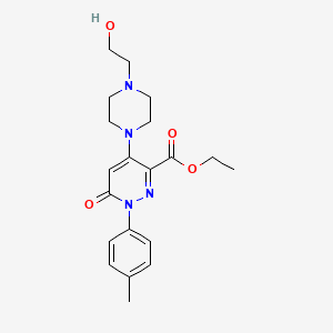Ethyl 4-(4-(2-hydroxyethyl)piperazin-1-yl)-6-oxo-1-(p-tolyl)-1,6-dihydropyridazine-3-carboxylate