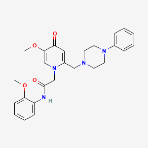 2-(5-methoxy-4-oxo-2-((4-phenylpiperazin-1-yl)methyl)pyridin-1(4H)-yl)-N-(2-methoxyphenyl)acetamide