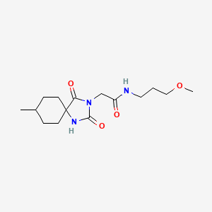N-(3-methoxypropyl)-2-(8-methyl-2,4-dioxo-1,3-diazaspiro[4.5]dec-3-yl)acetamide