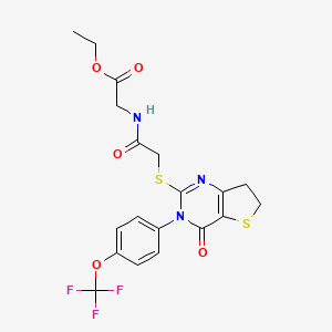 Ethyl 2-(2-((4-oxo-3-(4-(trifluoromethoxy)phenyl)-3,4,6,7-tetrahydrothieno[3,2-d]pyrimidin-2-yl)thio)acetamido)acetate