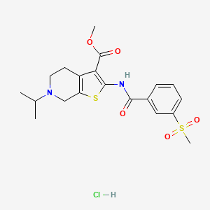 molecular formula C20H25ClN2O5S2 B2644247 methyl 2-(3-methanesulfonylbenzamido)-6-(propan-2-yl)-4H,5H,6H,7H-thieno[2,3-c]pyridine-3-carboxylate hydrochloride CAS No. 1330149-51-3