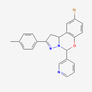 9-Bromo-2-(4-methylphenyl)-5-pyridin-3-yl-1,10b-dihydropyrazolo[1,5-c][1,3]benzoxazine