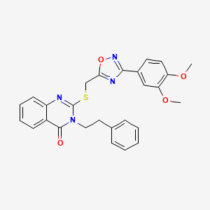 2-(((3-(3,4-dimethoxyphenyl)-1,2,4-oxadiazol-5-yl)methyl)thio)-3-phenethylquinazolin-4(3H)-one