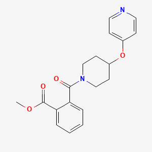 molecular formula C19H20N2O4 B2644254 Methyl 2-(4-(pyridin-4-yloxy)piperidine-1-carbonyl)benzoate CAS No. 2034251-84-6