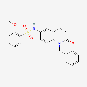 molecular formula C24H24N2O4S B2644279 N-(1-benzyl-2-oxo-1,2,3,4-tetrahydroquinolin-6-yl)-2-methoxy-5-methylbenzene-1-sulfonamide CAS No. 941906-37-2