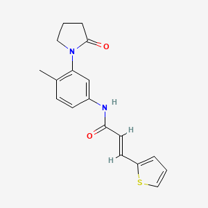 (E)-N-(4-methyl-3-(2-oxopyrrolidin-1-yl)phenyl)-3-(thiophen-2-yl)acrylamide